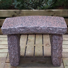 Kleinbank Type E 100cm., Granit rot. 